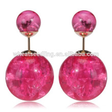 Double Sides colorful Pearl Ball acrylic stud earrings